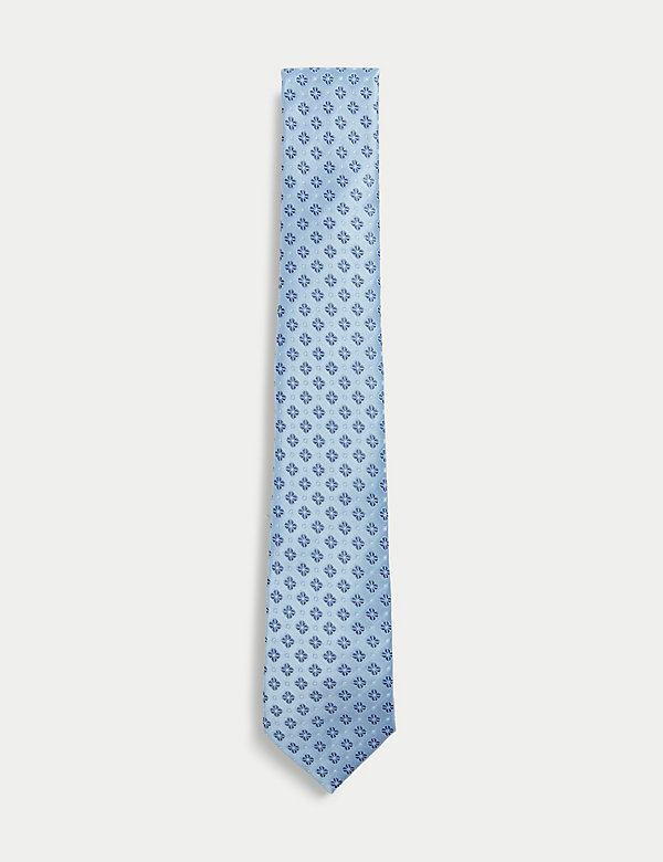 Wąski krawat z geometrycznym wzorem - PL