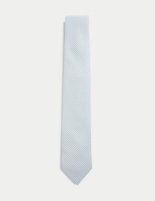 

Mens M&S Collection Slim Striped Tie - Pale Blue, Pale Blue