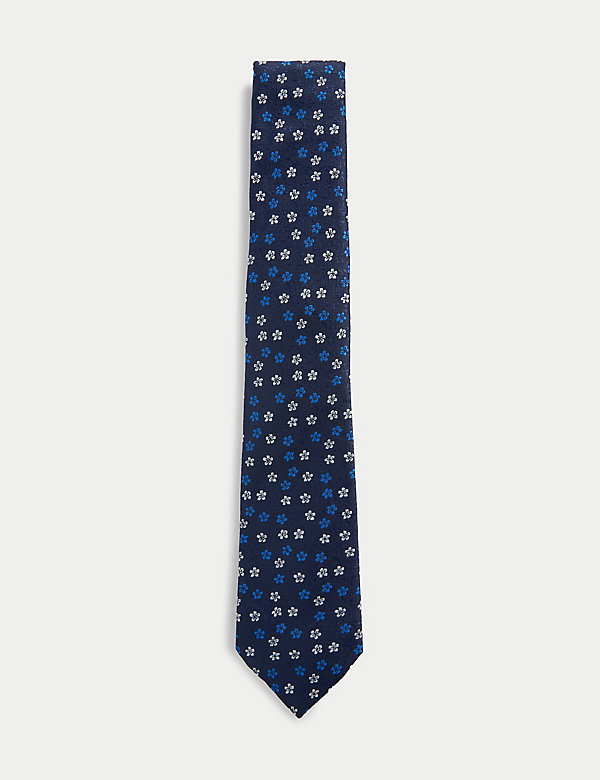 Cravate fine à motif fleuri - LU