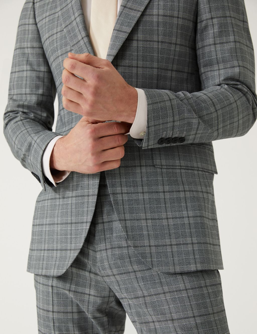 Slim Fit Prince of Wales Check Suit Jacket image 4
