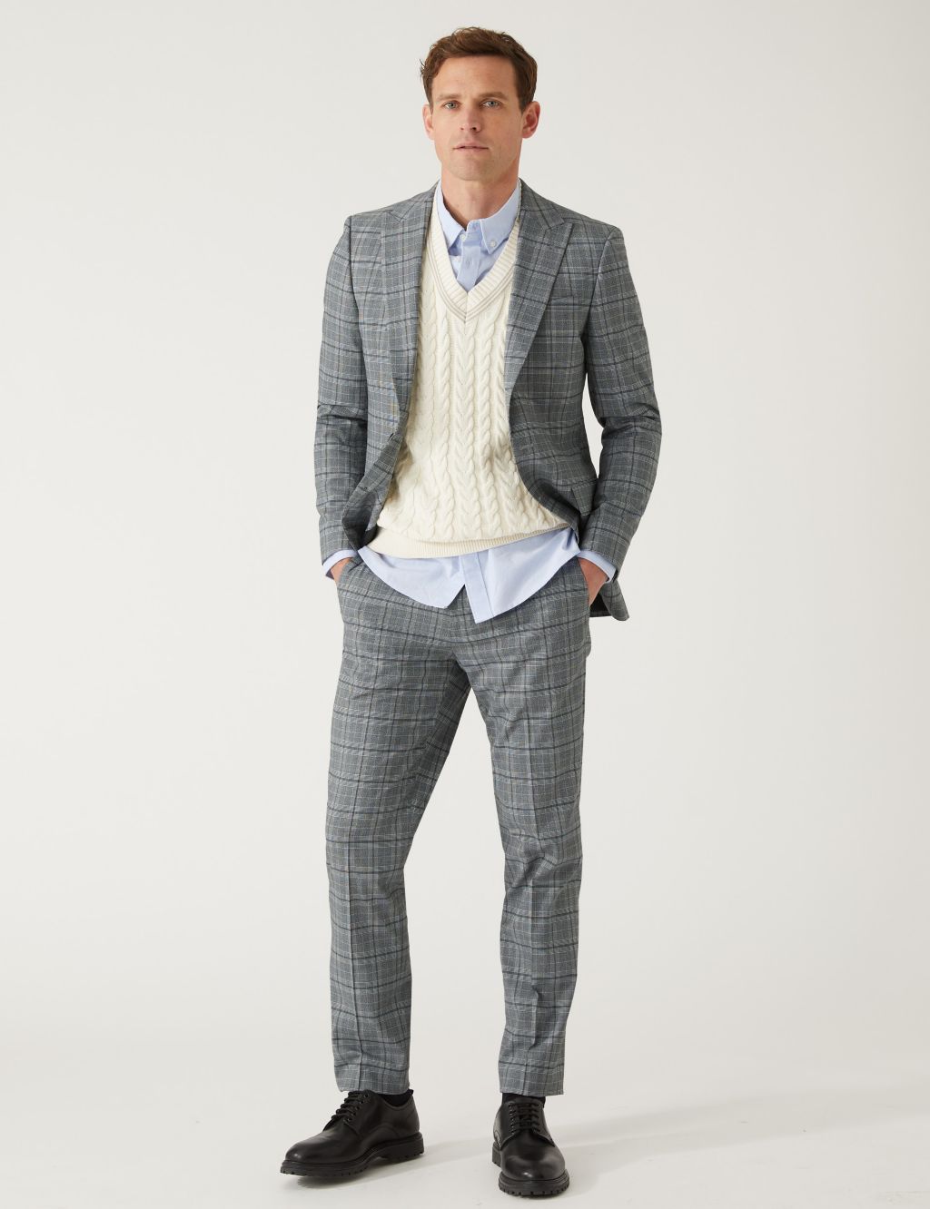 Slim Fit Prince of Wales Check Suit Jacket image 7