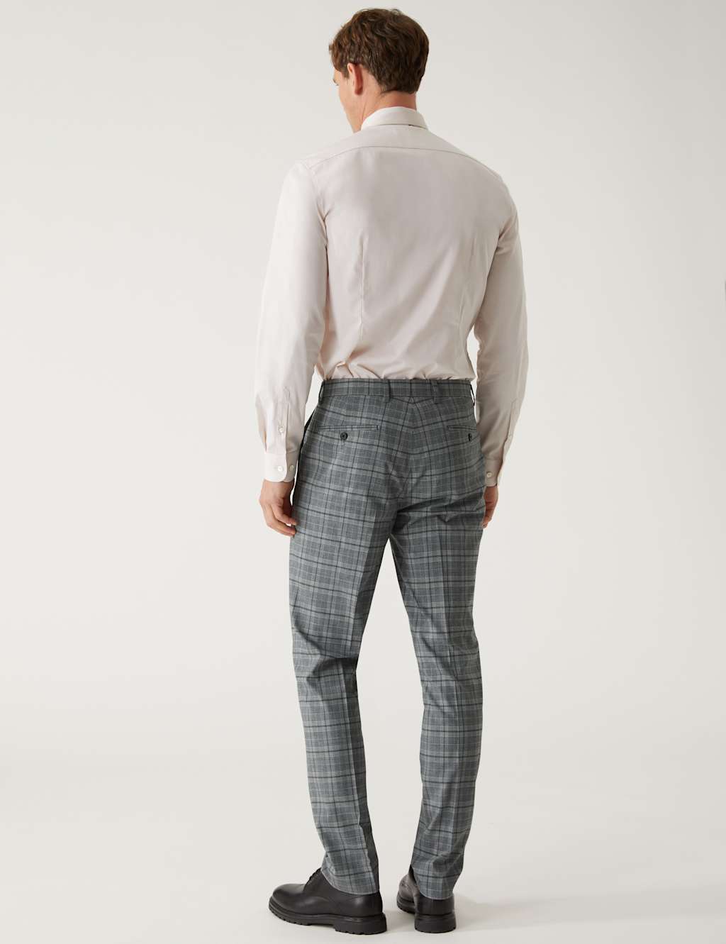 Slim Fit Prince of Wales Check Suit Trousers image 4