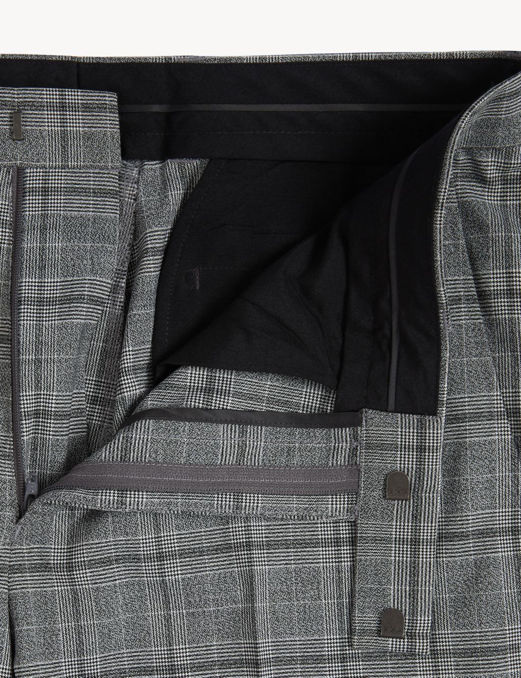 Slim Fit Prince of Wales Check Suit Trousers image 6
