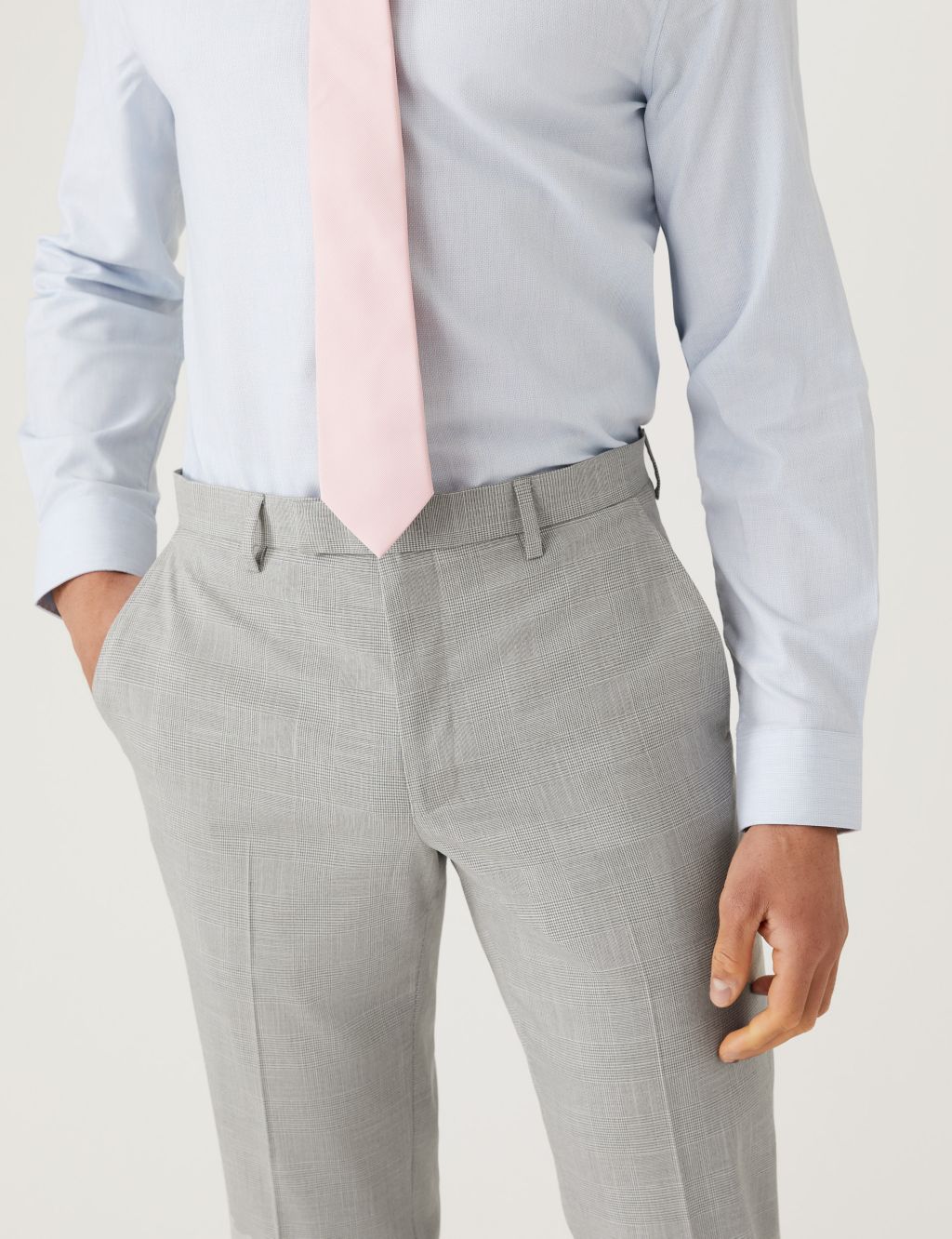 Slim Fit Prince of Wales Check Suit Trousers image 2
