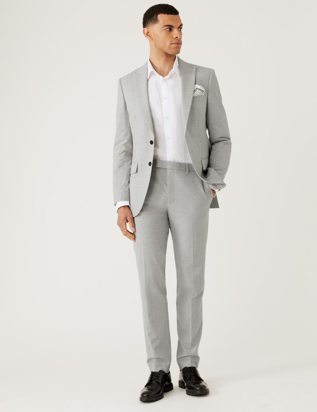 Slim Fit Prince of Wales Check Suit Trousers image 5
