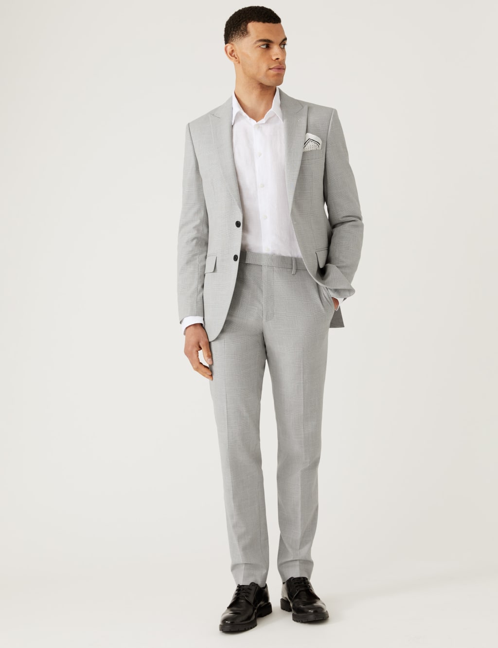 Slim Fit Prince of Wales Check Suit Trousers image 6