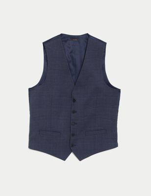 Prince of Wales Check Stretch Waistcoat