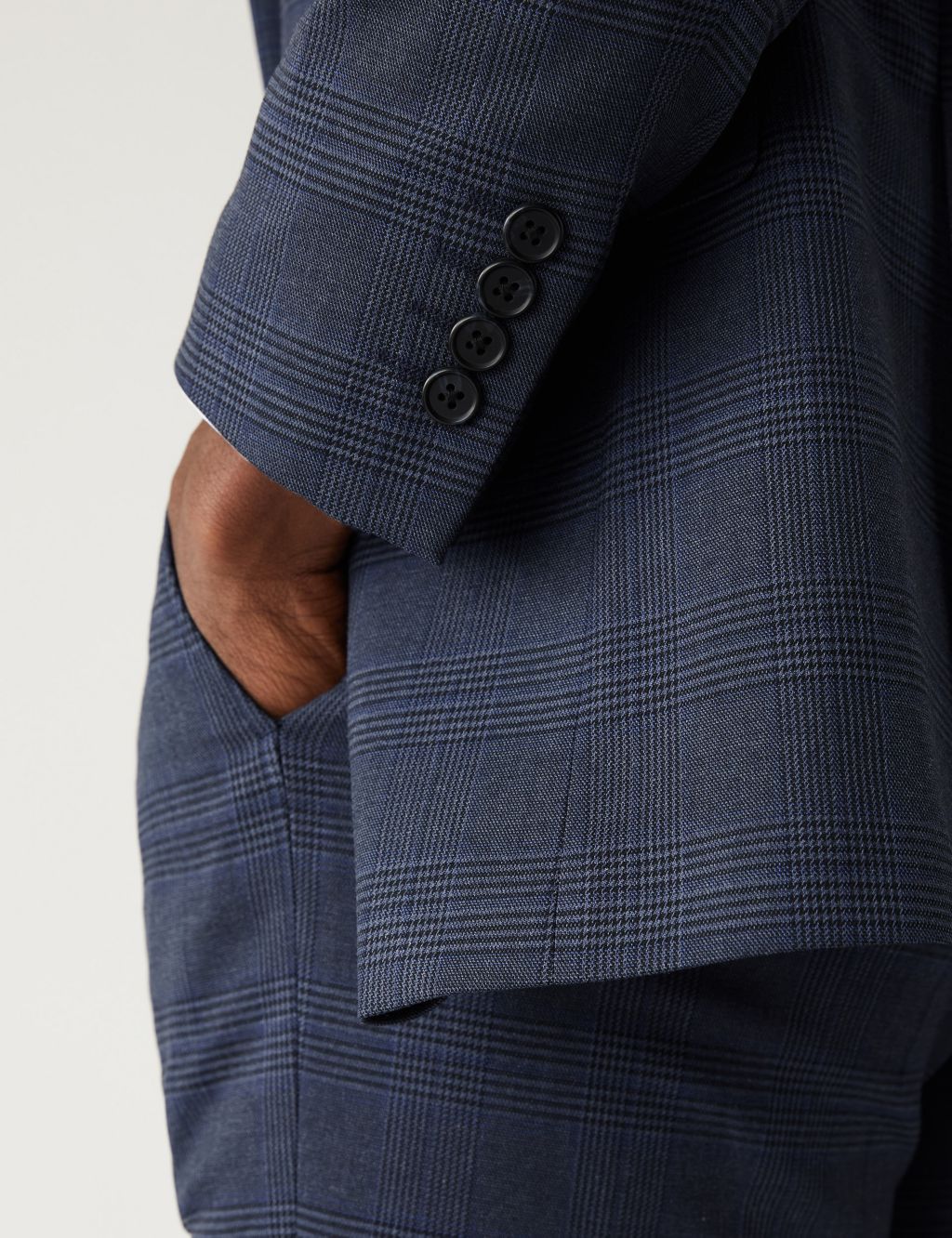 Regular Fit Prince of Wales Check Suit Jacket image 3