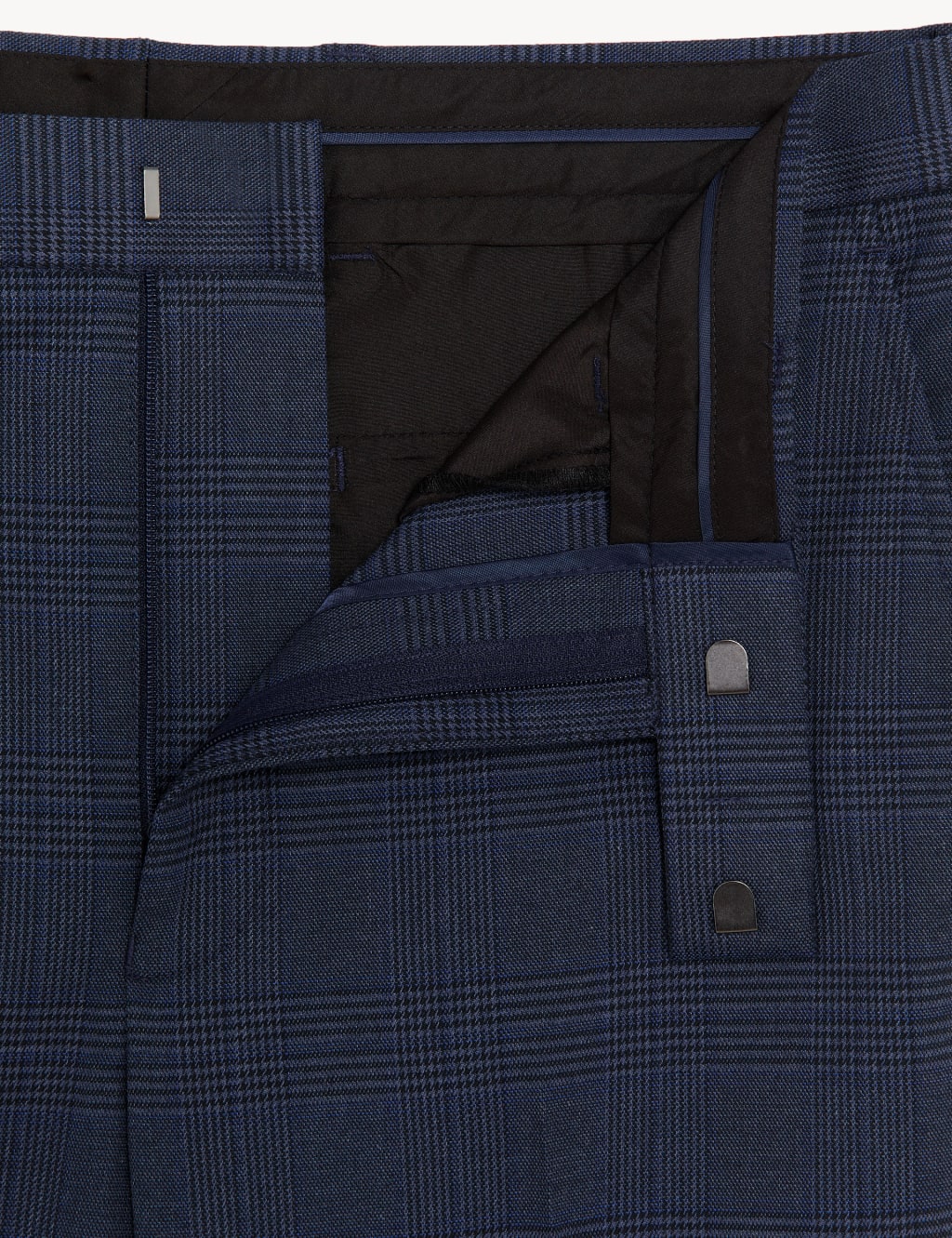 Regular Fit Check Stretch Suit Trousers image 7