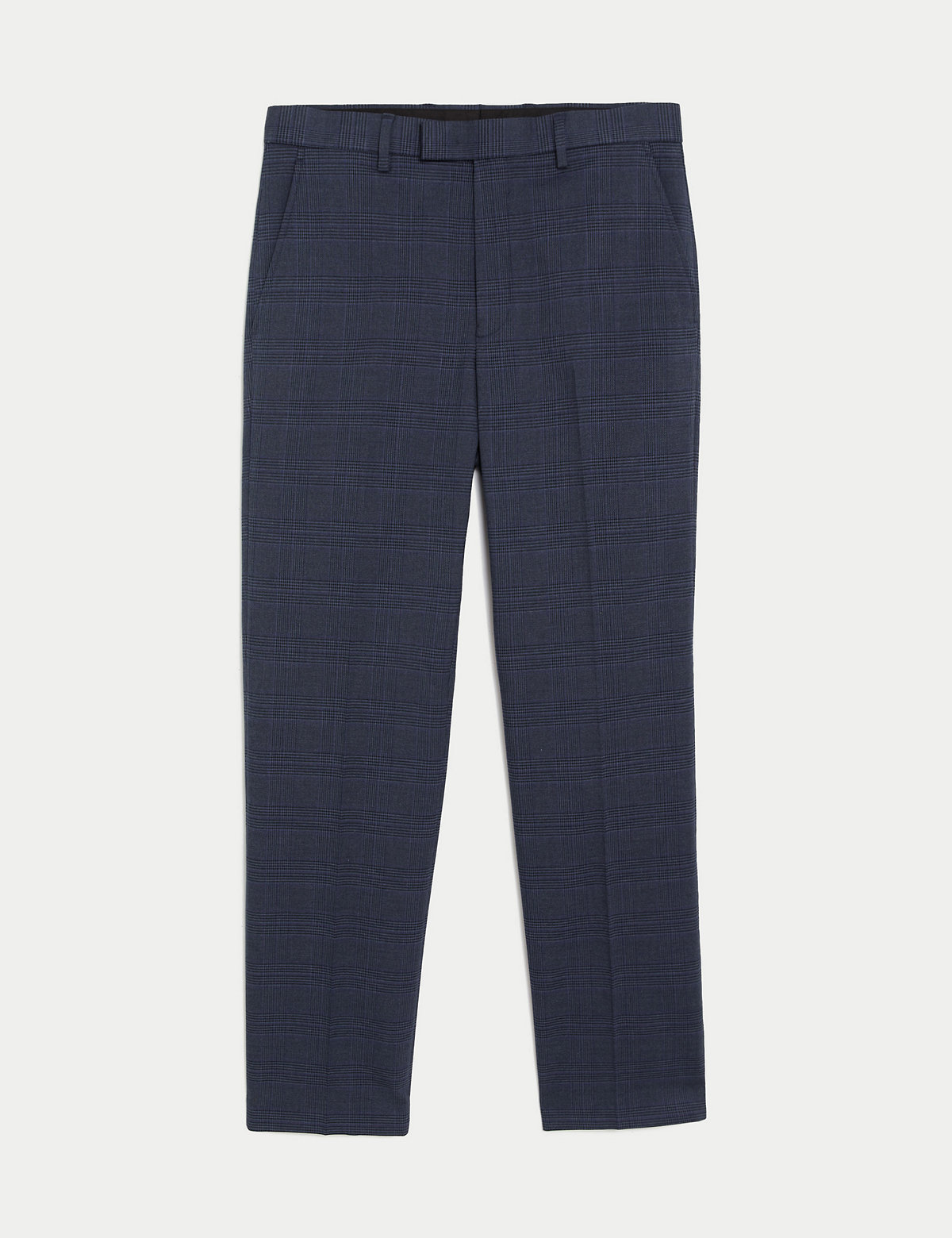 Regular Fit Check Stretch Suit Trousers