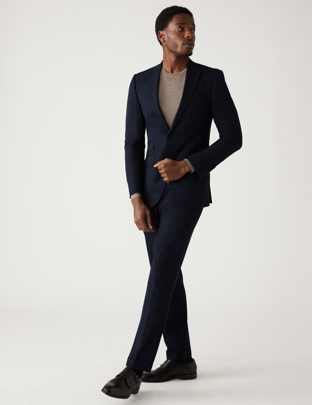 Slim Fit Stretch Pinstripe Suit Jacket image 6