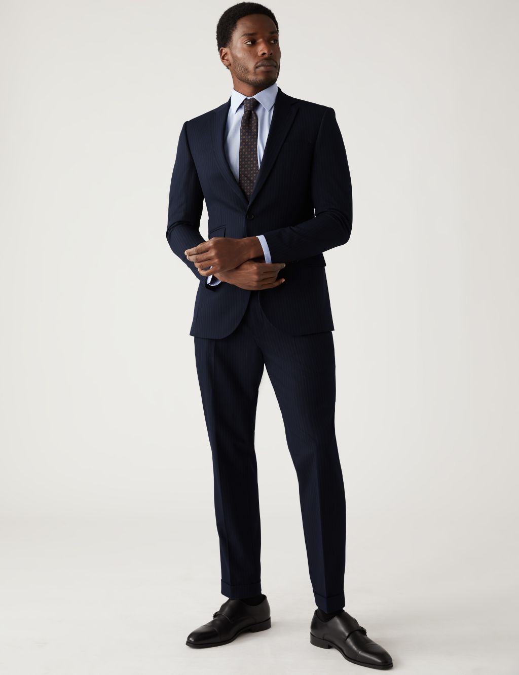 Slim Fit Pinstripe Stretch Suit Trousers image 5