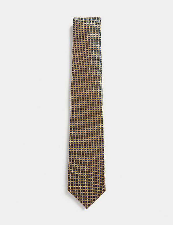 Cravate 100&nbsp;% soie à motif géométrique - LU