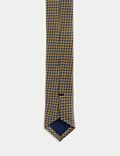 ربطة عنق من الحرير الصافي بنقشة أشكال هندسية