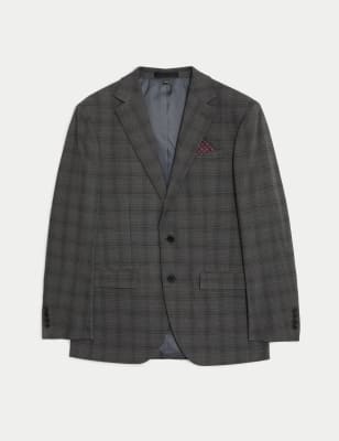 Regular Fit Check Stretch Suit Jacket