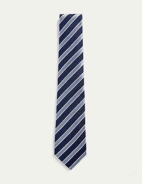 Striped Pure Silk Tie - BN