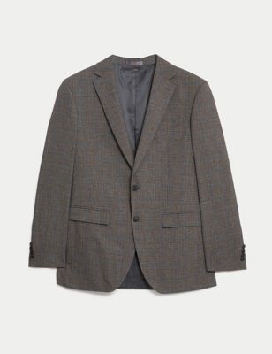 Regular Fit Prince of Wales Check Suit Jacket