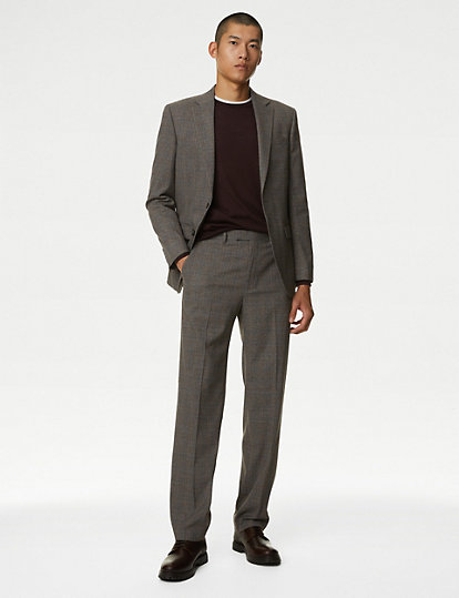 Regular Fit Prince of Wales Check Trousers