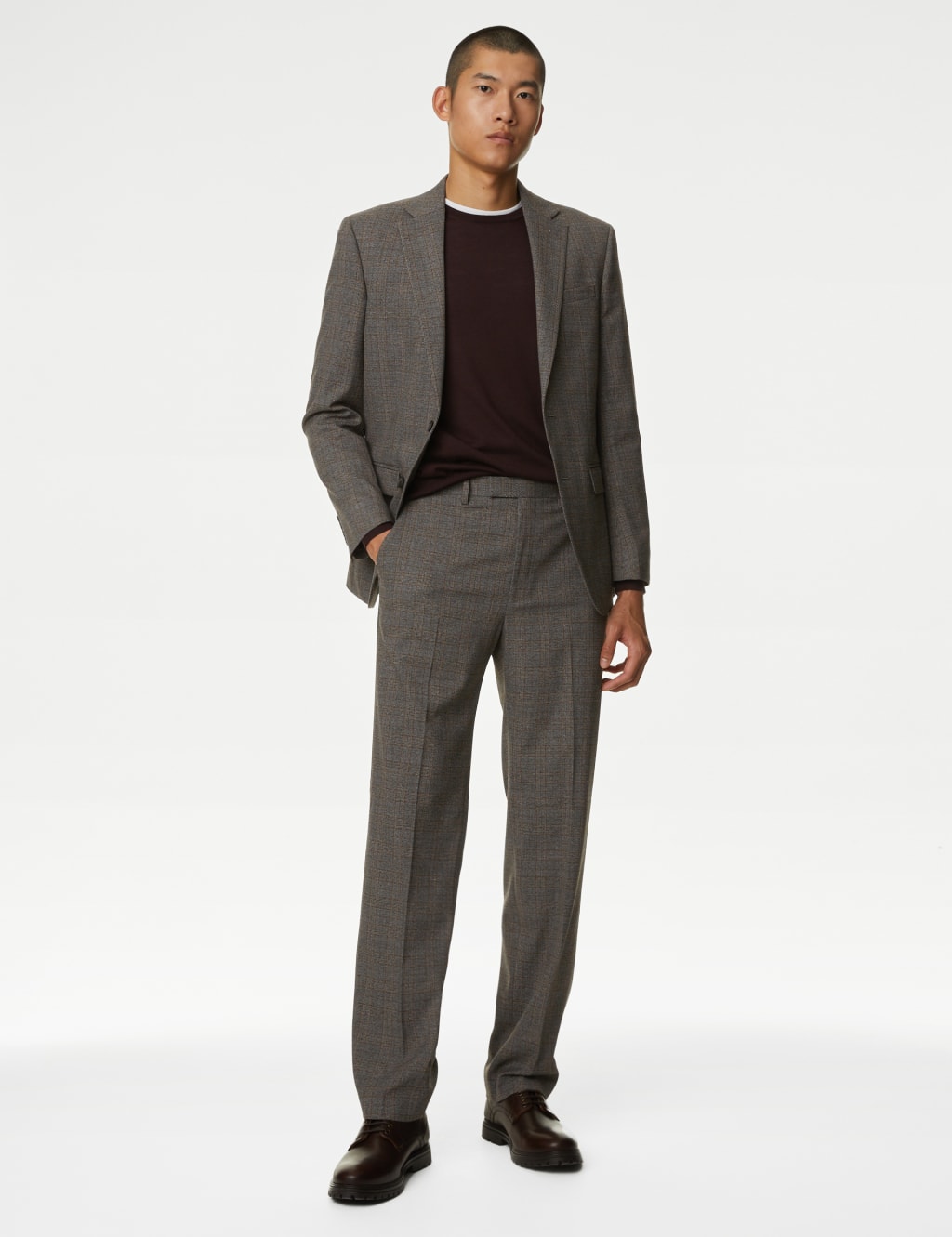 Regular Fit Prince of Wales Check Trousers image 1