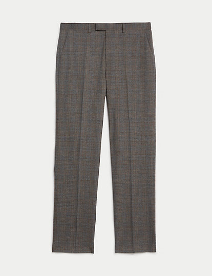 Regular Fit Prince of Wales Check Trousers