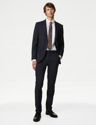 

Mens M&S Collection Schmal geschnittene Flatfront-Hose mit Stretchanteil - Navy, Navy