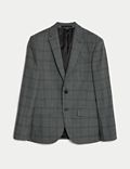 Skinny Fit Check Stretch Suit Jacket