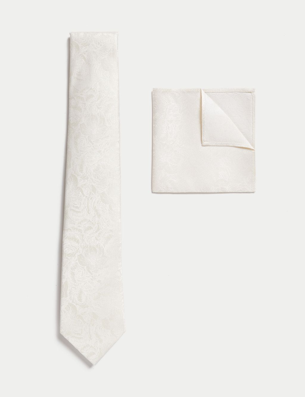 Floral Pure Silk Tie & Pocket Square Set
