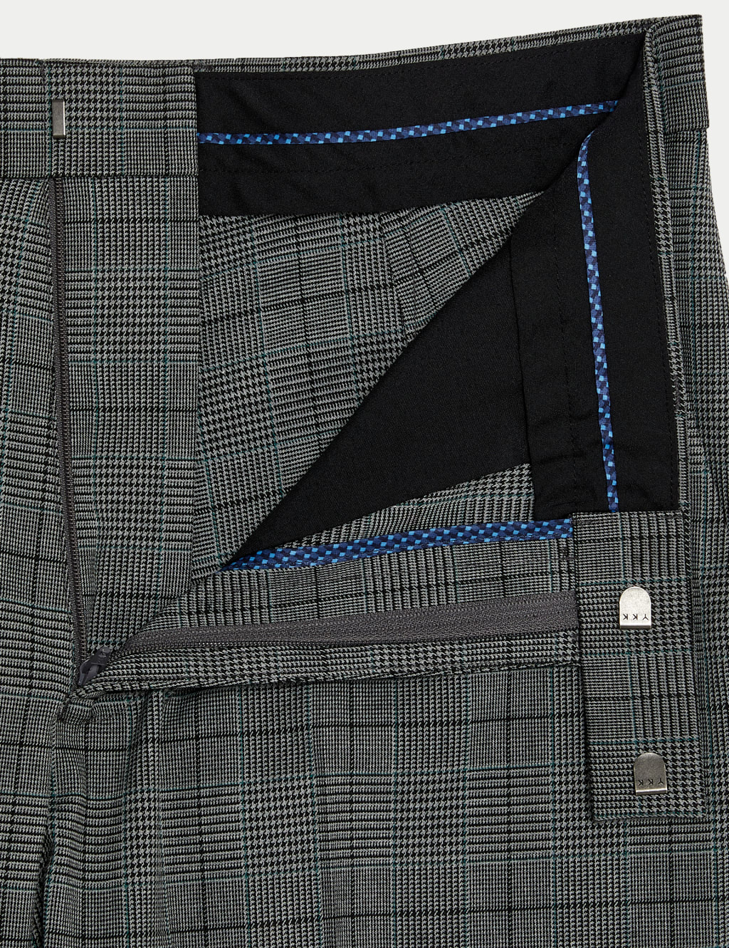 Skinny Fit Prince of Wales Check Suit Trousers image 7