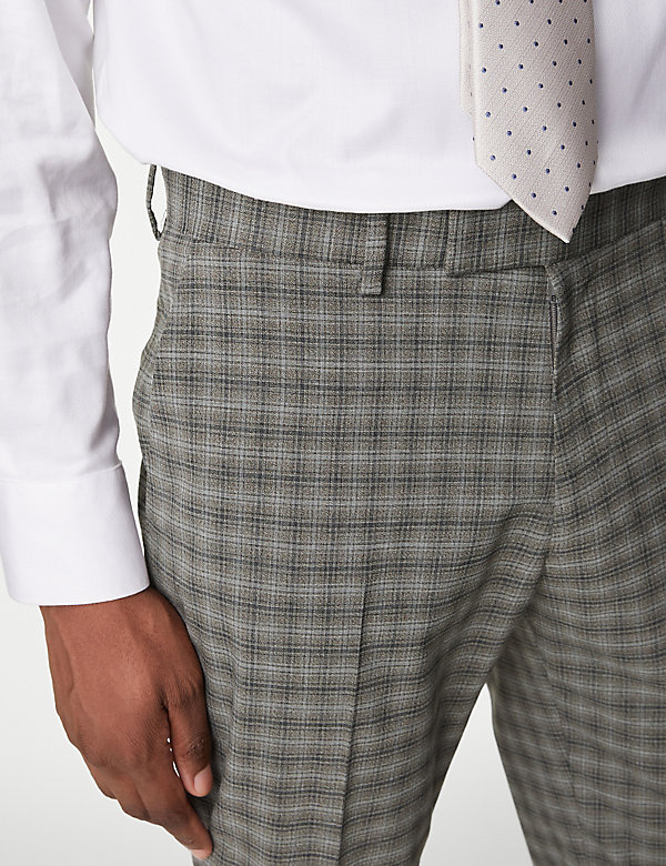 Pantalon de costume coupe skinny en tissu extensible à carreaux - LU