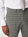Pantalon de costume coupe skinny en tissu extensible à carreaux