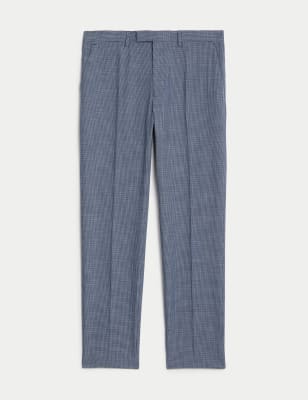 Slim Fit Puppytooth Stretch Suit Trousers