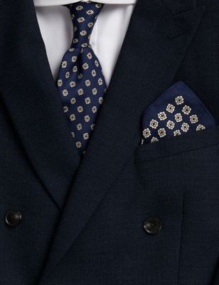 

Mens M&S Collection Wool Rich Tie & Pocket Square Set - Navy, Navy
