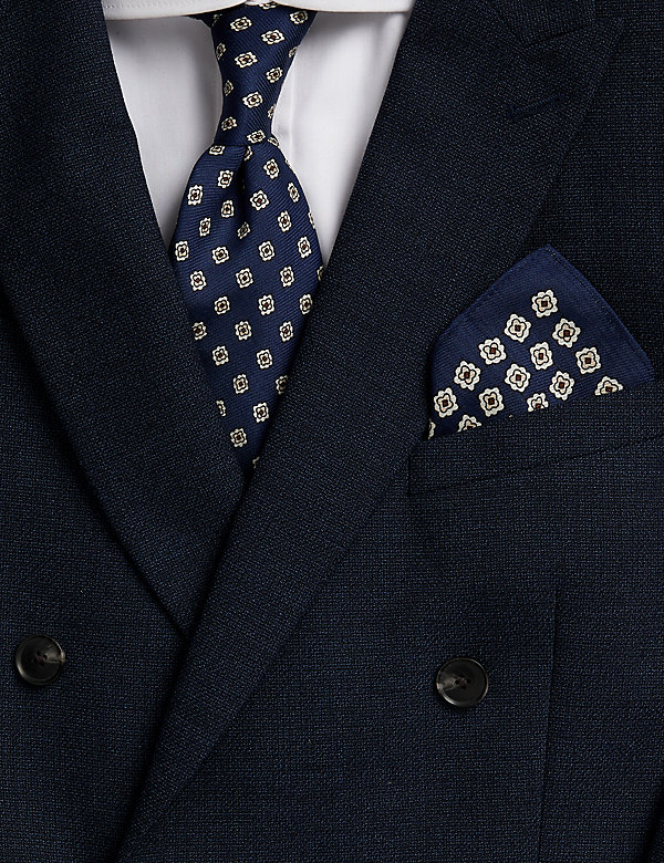 Set aus Krawatte und Einstecktuch mit hohem Wollanteil - AT