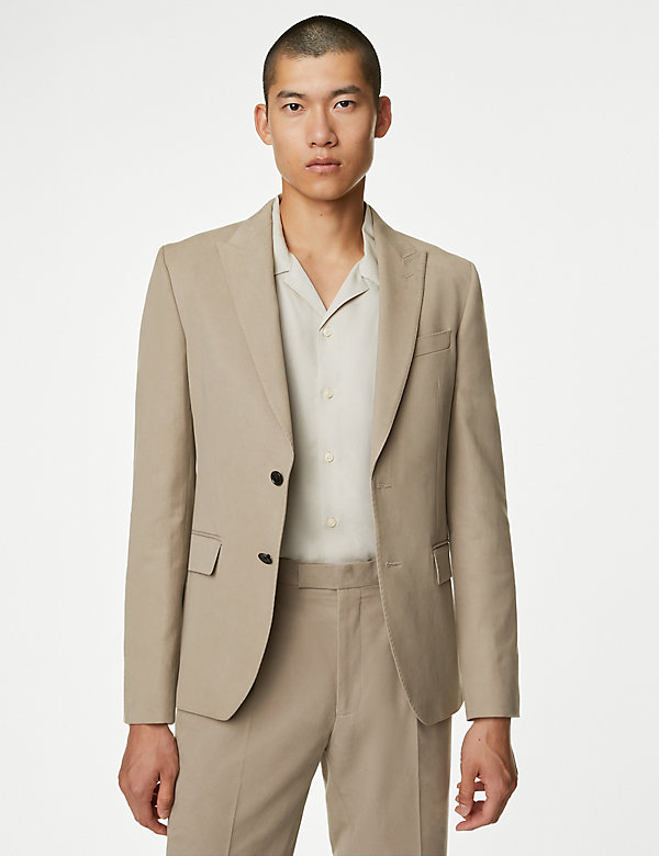 Cotton Blend Textured Jacket - GR