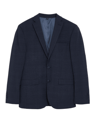 

Mens M&S Collection The Ultimate Slim Fit Check Jacket - Navy, Navy