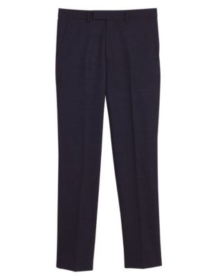 

Mens M&S Collection The Ultimate Tailored Fit Textured Trousers - Indigo, Indigo
