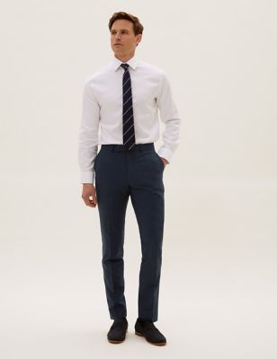  Ultimate - Pantalon bleu marine coupe slim à fines rayures - Navy