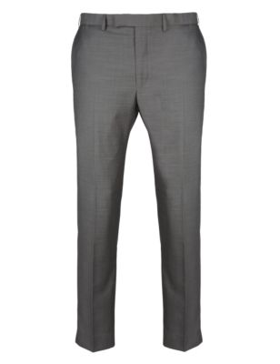 Big & Tall Ultimate Performance Wool Blend Flat Front Trousers | M&S ...