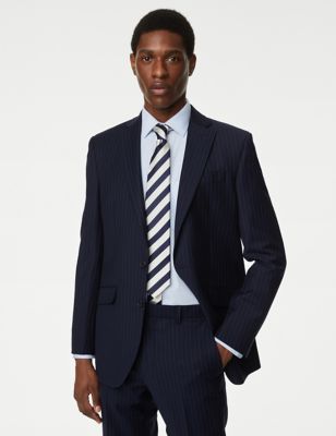 

Mens M&S Collection The Ultimate Tailored Fit Pinstripe Jacket - Navy, Navy