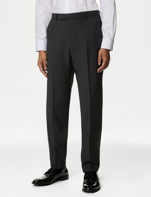 M&S Mens The Ultimate Tailored Fit Suit Trousers - 36SHT - Charcoal, Charcoal