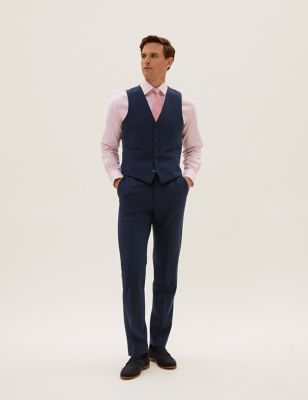 

Mens M&S Collection The Ultimate Navy Slim Fit Waistcoat, Navy