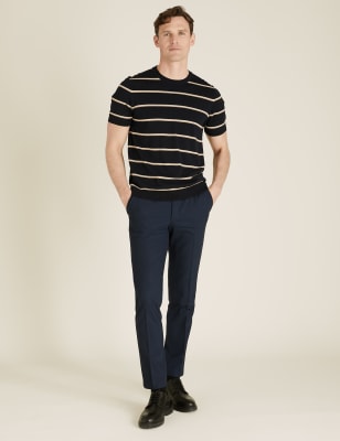 

Mens M&S Collection The Ultimate Navy Tailored Fit Trousers, Navy