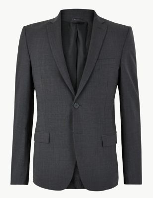 M&S Mens The Ultimate Charcoal Slim Fit Jacket