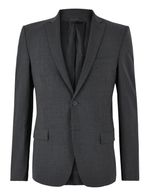 

Mens M&S Collection The Ultimate Charcoal Slim Fit Jacket, Charcoal