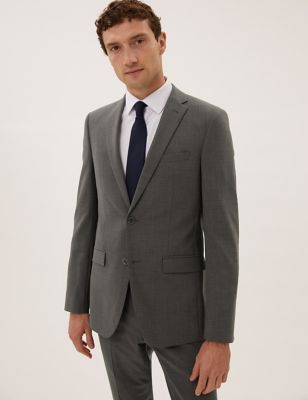 

Mens M&S Collection The Ultimate Charcoal Tailored Fit Jacket, Charcoal