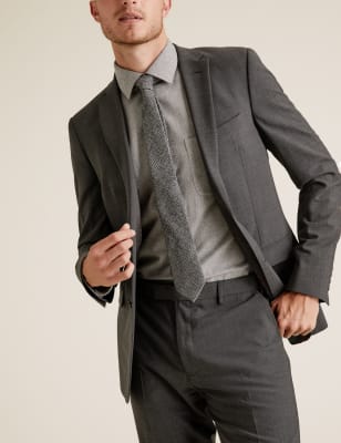 

M&S Collection Big & Tall - Chaqueta de corte sastre con lanaMens - Charcoal, Charcoal
