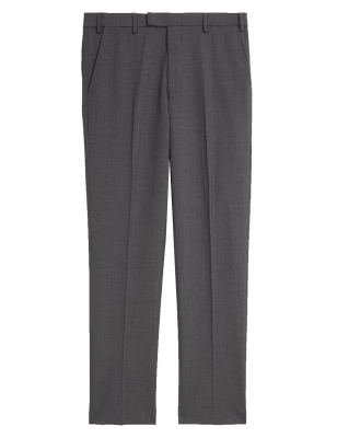 

Mens M&S Collection The Ultimate Charcoal Tailored Fit Trousers, Charcoal