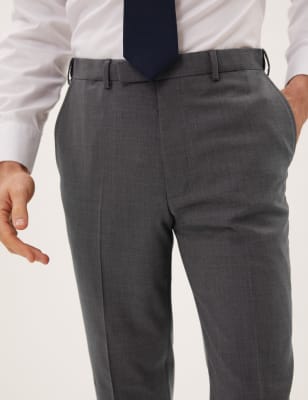 

M&S Collection Big & Tall - Pantalón de corte sastre con lanaMens - Charcoal, Charcoal