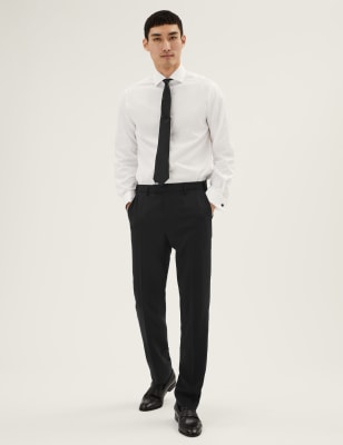 

Mens M&S Collection The Ultimate Black Tailored Fit Trousers, Black