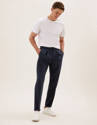 

Mens M&S Collection The Ultimate Slim Fit Elasticated Trousers - Navy, Navy